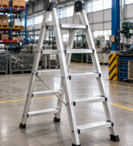 Aluminium Folding Factory Ladder(Double Steps)