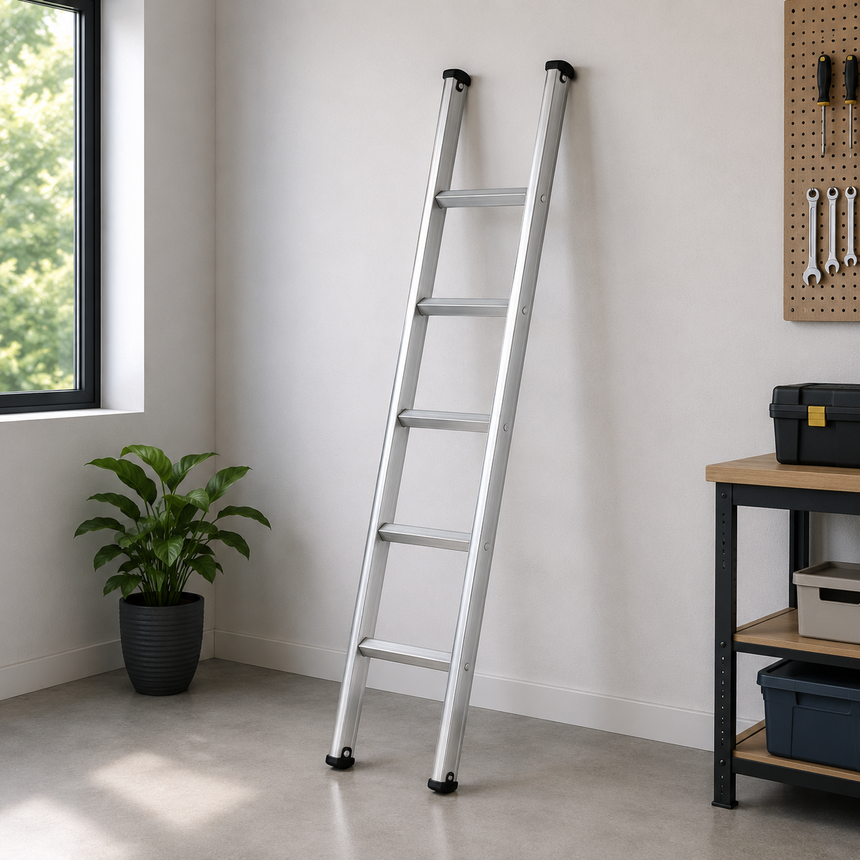 Aluminium Single Ladder With Flat Steps