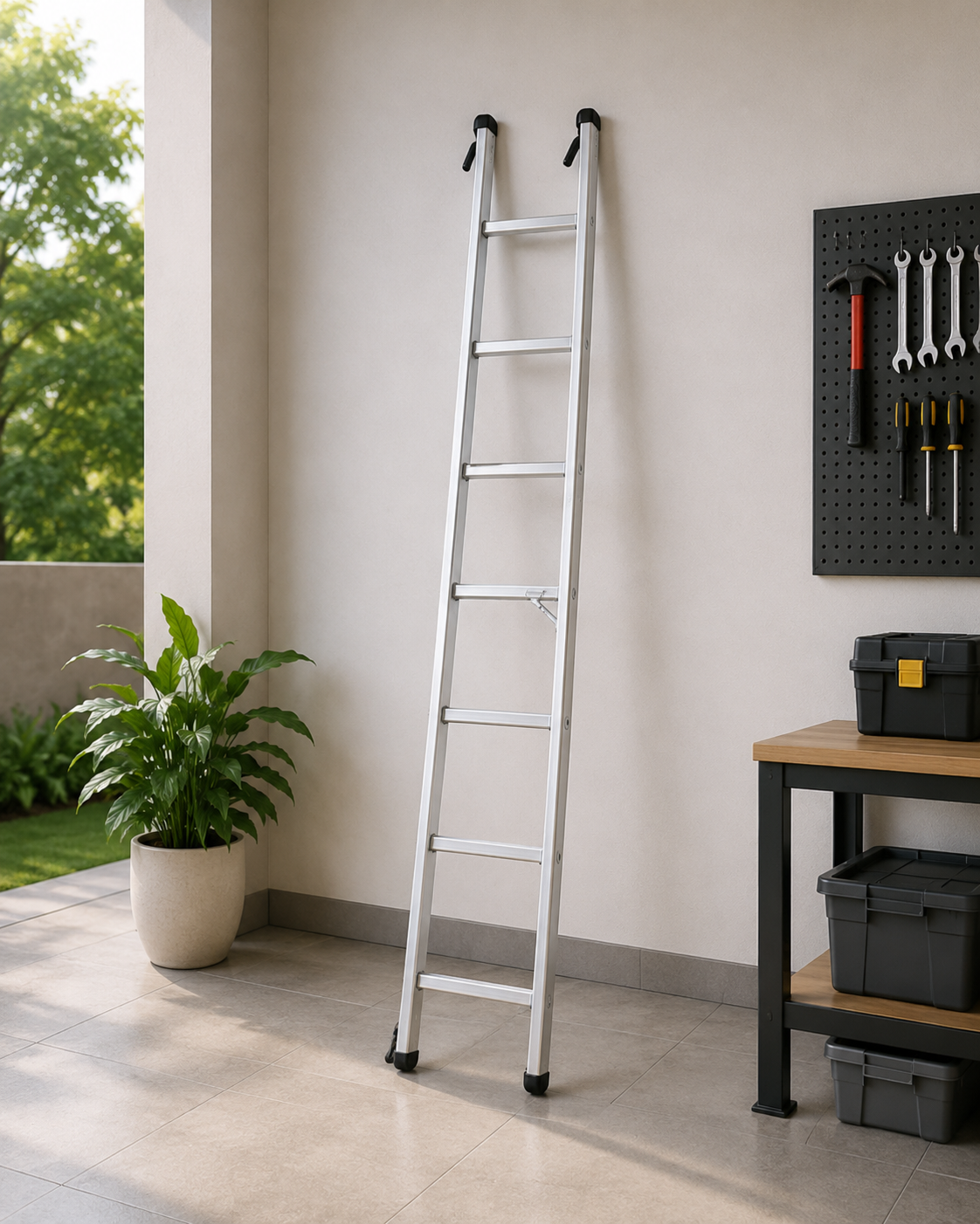 Aluminium Single Ladder With Round Steps