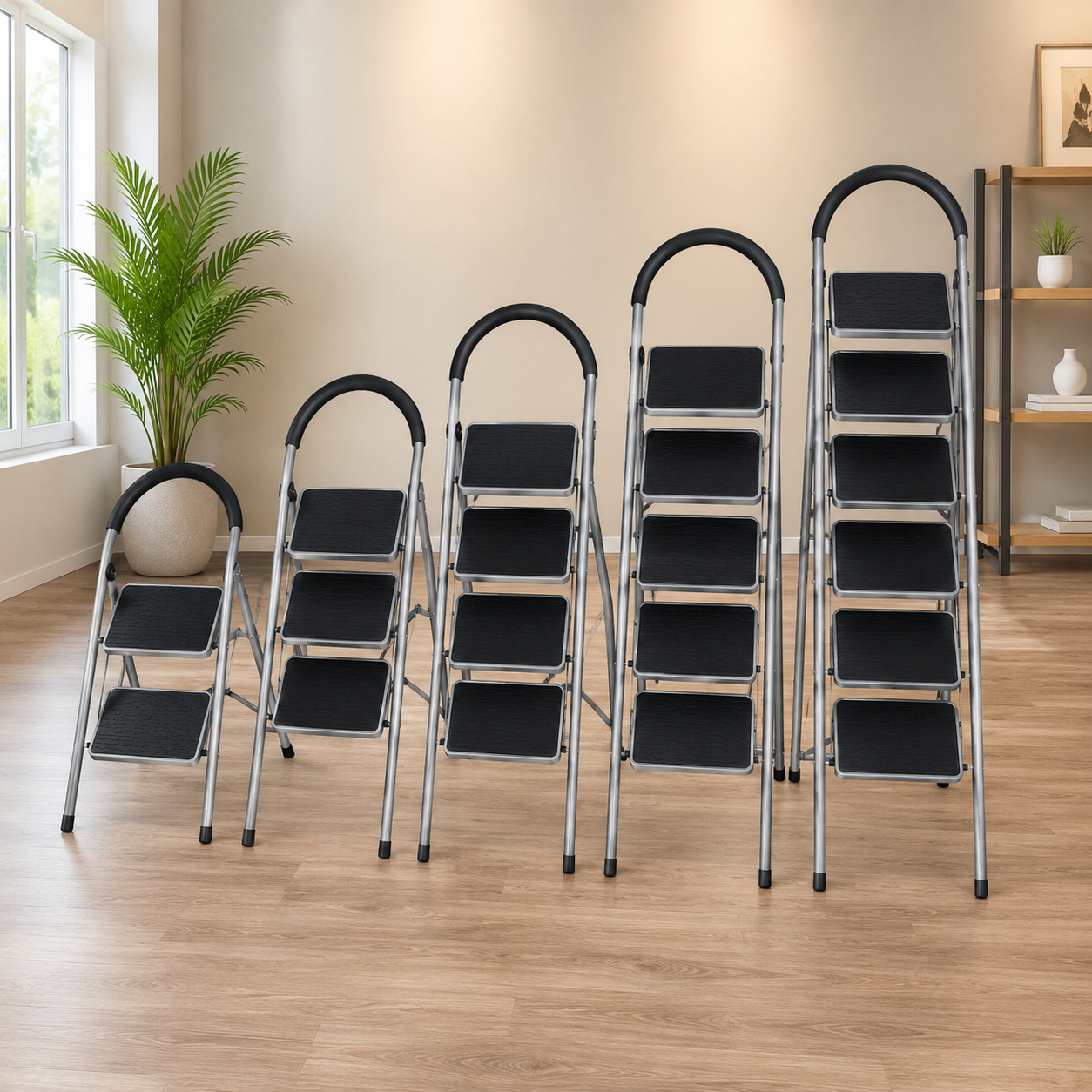 Aluminium Micro Step Ladder With Handrail